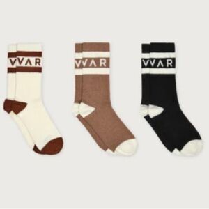 🆕 Varley “Spencer Sock” Black, Tan, Cream Yoga Fuzzy Socks 3-Pack! 💥